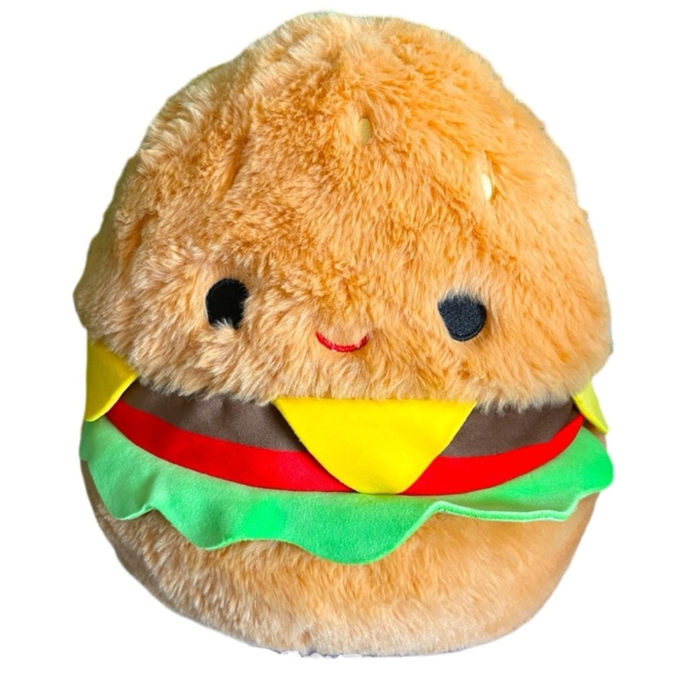Squishmallows NWT Carl the Cheeseburger Fuzz A Mallow 12"